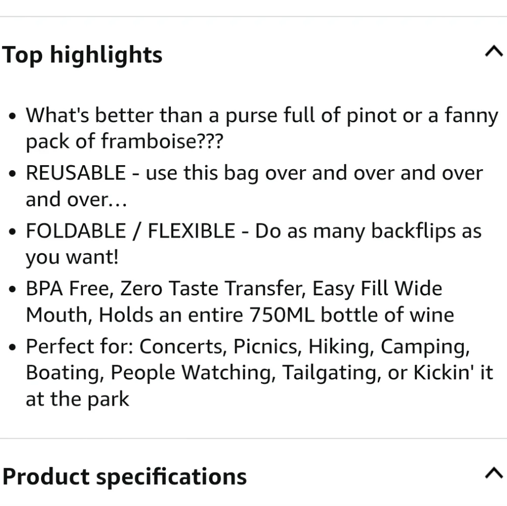 Wine2Go Foldable Wine Bottle 750ml Rainbow Stripe Reusable Flexible Pouch NEW‎